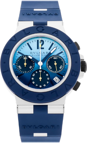BVLGARI Automatic Blue Dial Watch 103844 (Pre-Owned) 