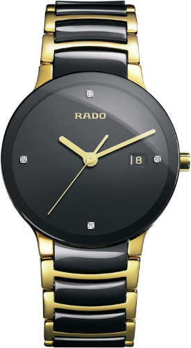 Rado Men's R30929712 Centrix Jubile Gold Plated Stainless Steel Bracelet Watch 