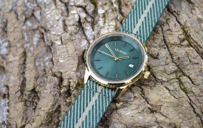 VEJRHOJ A03 Green Automatic with different strap
